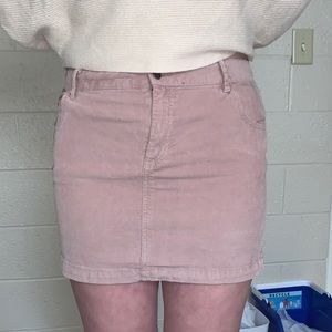 UO Pink Corduroy Mini Skirt